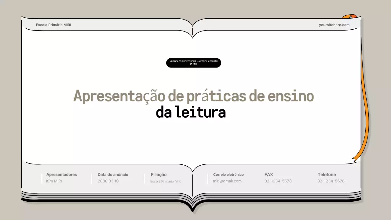 Apresentação de Educação Simples Bege