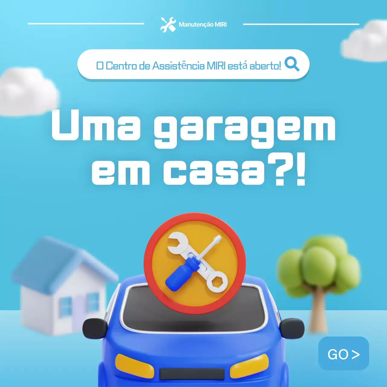 Promoção de serviço de carro simples azul celeste