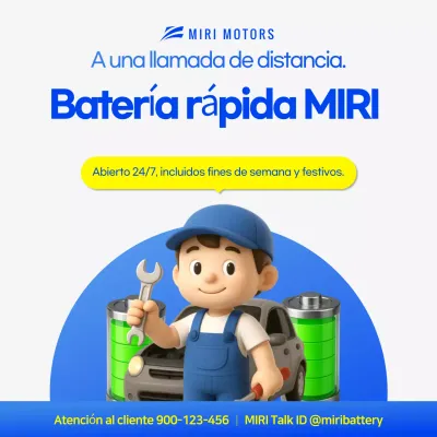 Anuncio de coche azul sencillo