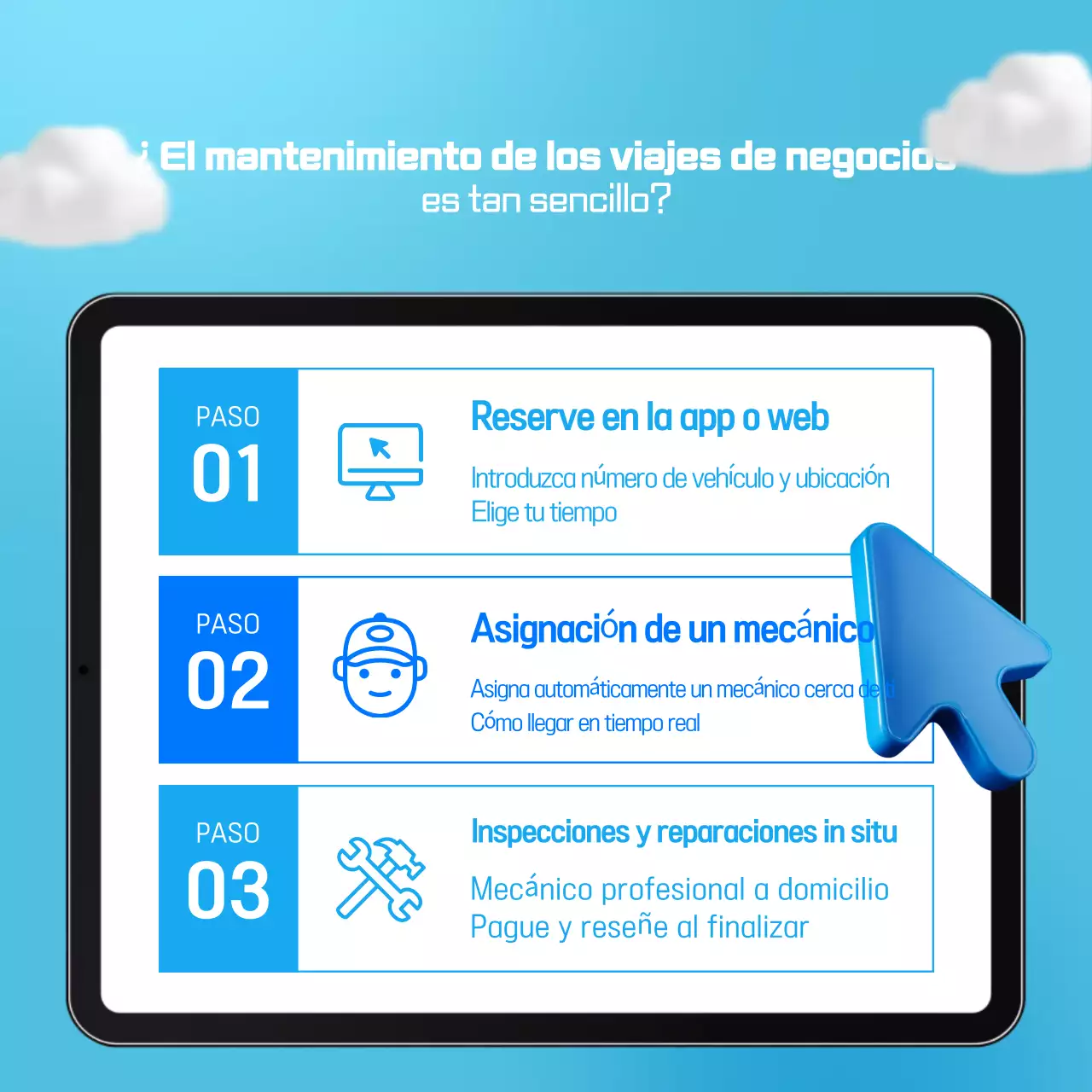 Promoción de servicio de coche sencillo Sky Blue