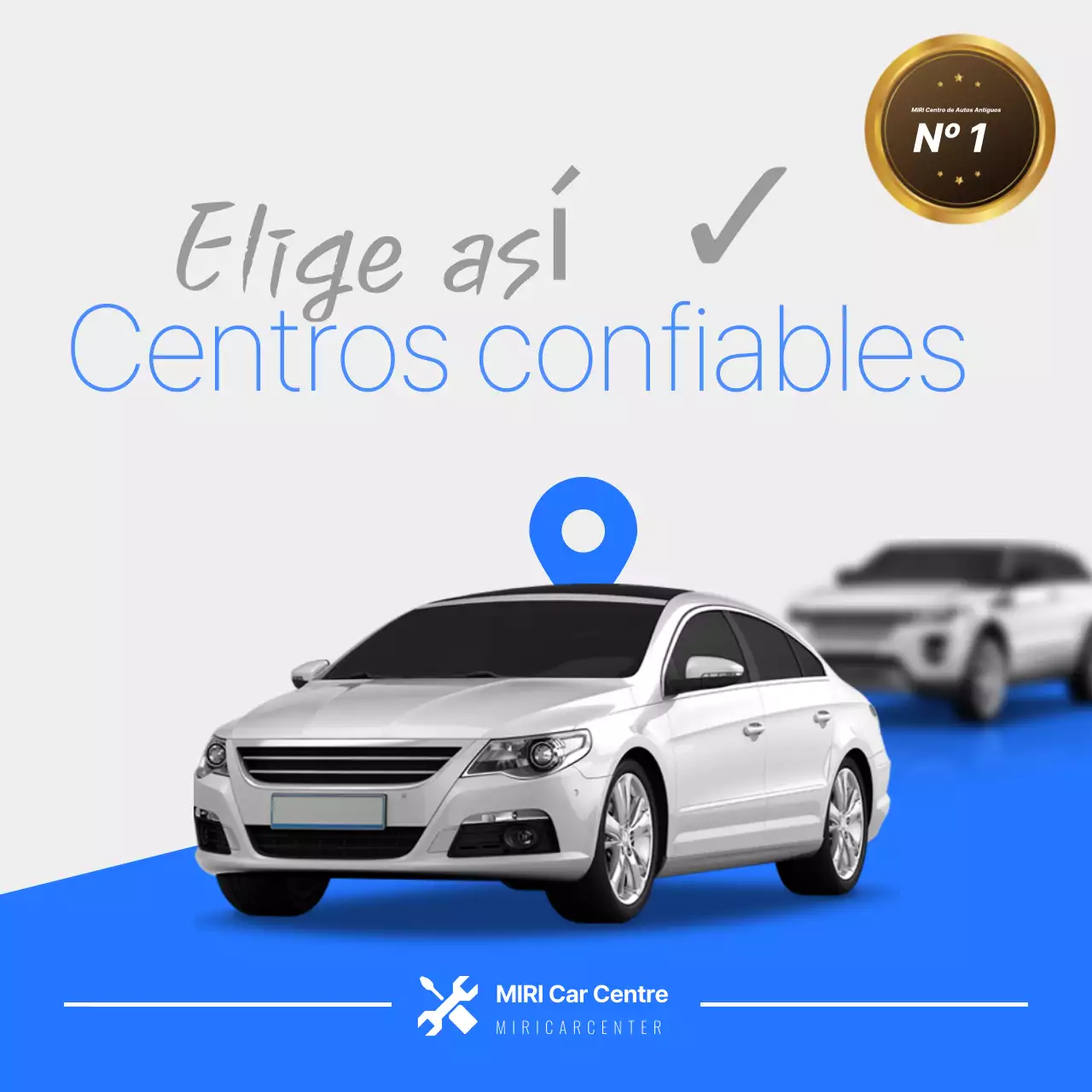 Anuncio de coche moderno azul
