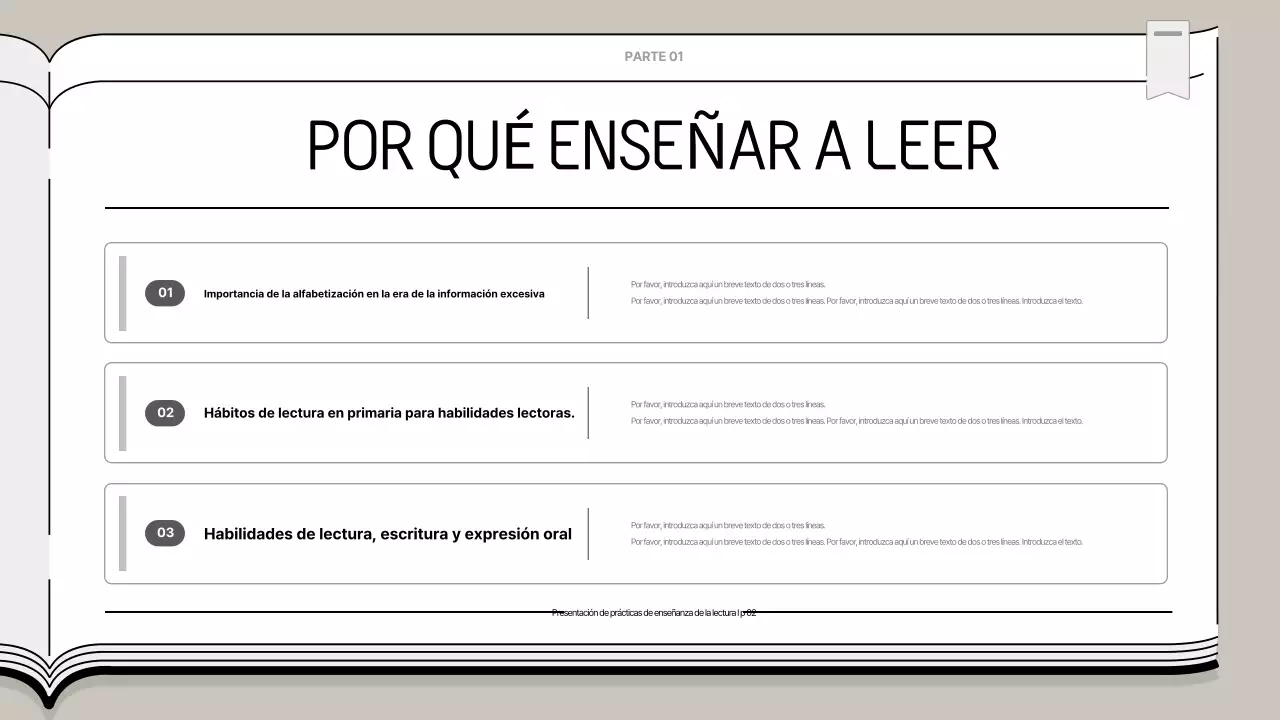 Presentación educativa sencilla en beige