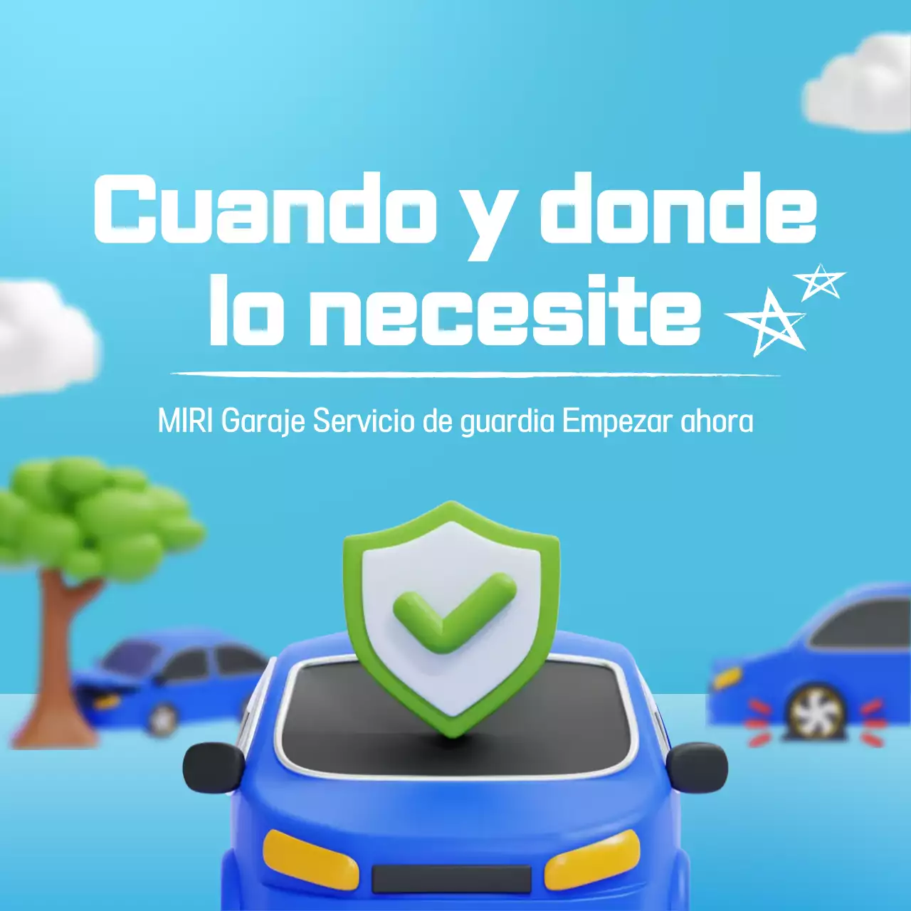 Promoción de servicio de coche sencillo Sky Blue