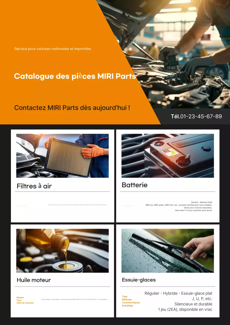 Promotion de produits automobiles modernes orange