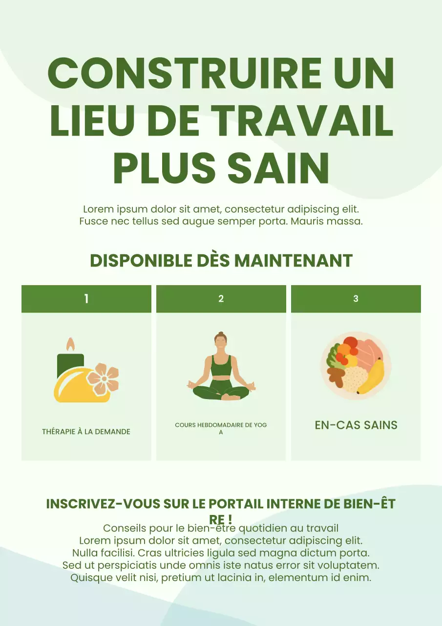 Affiche d'annonce de bien-être moderne et écologique