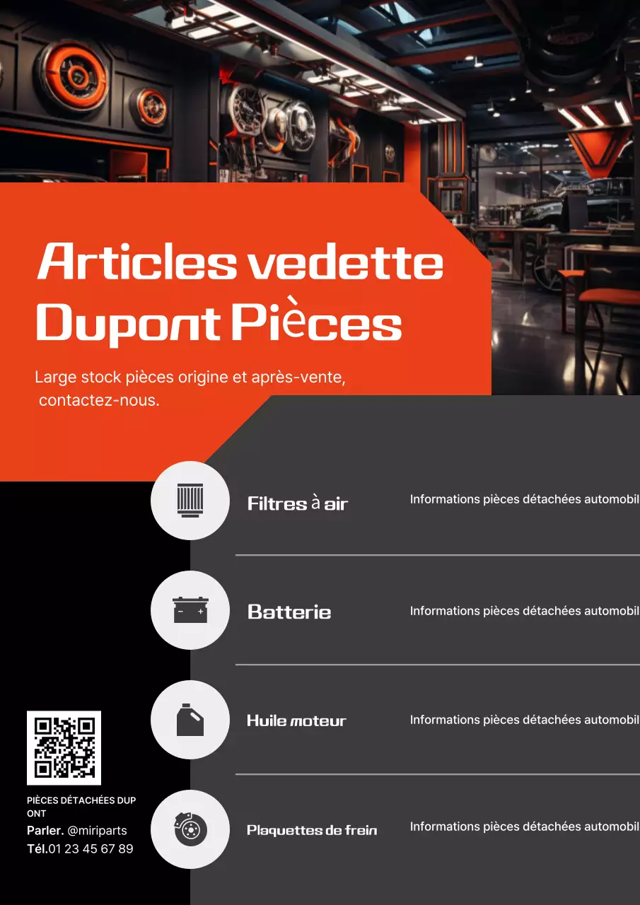 Publicité pour une voiture moderne orange