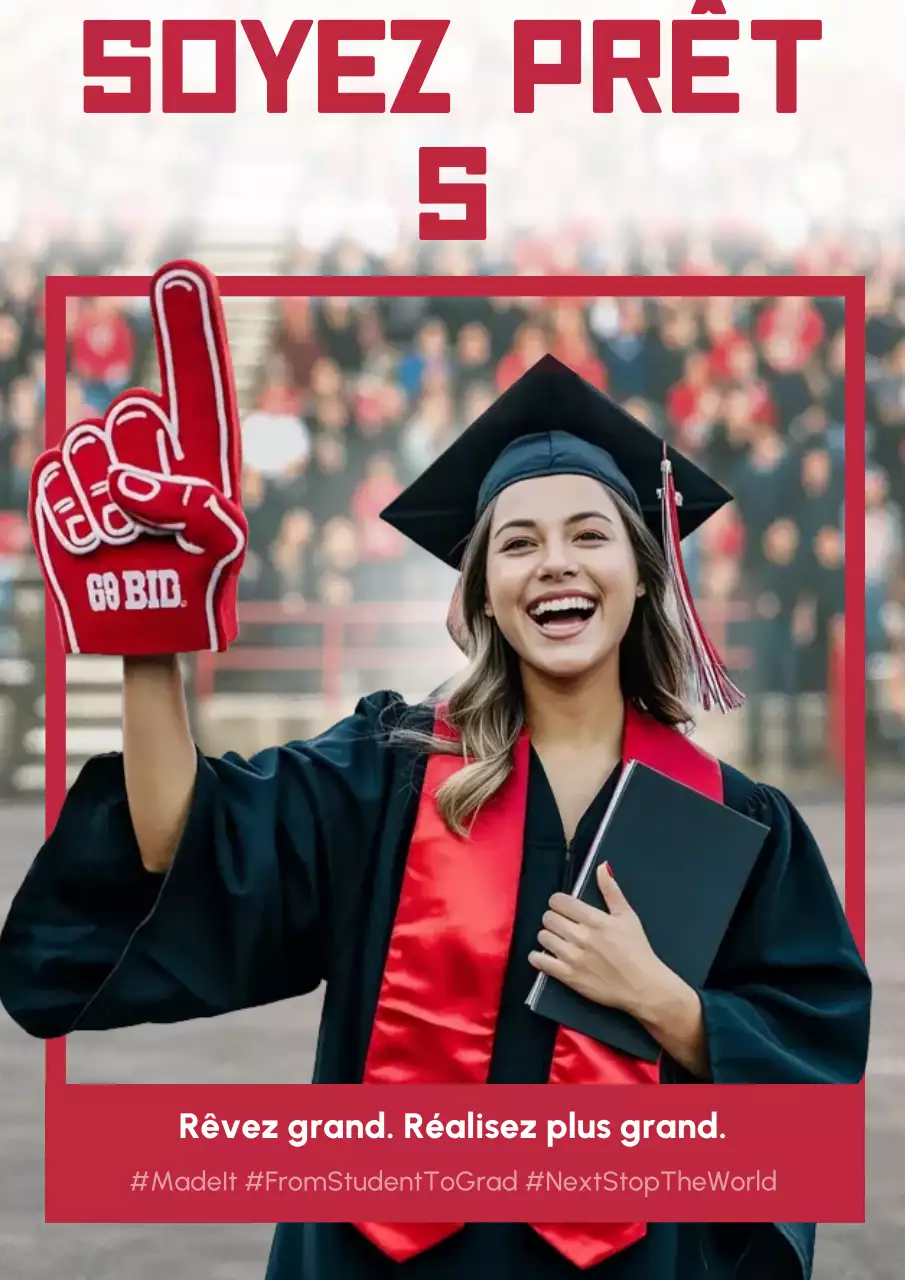 Annonce de la remise des diplômes de Red Modern