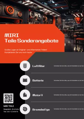 Orangefarbene moderne Autowerbung