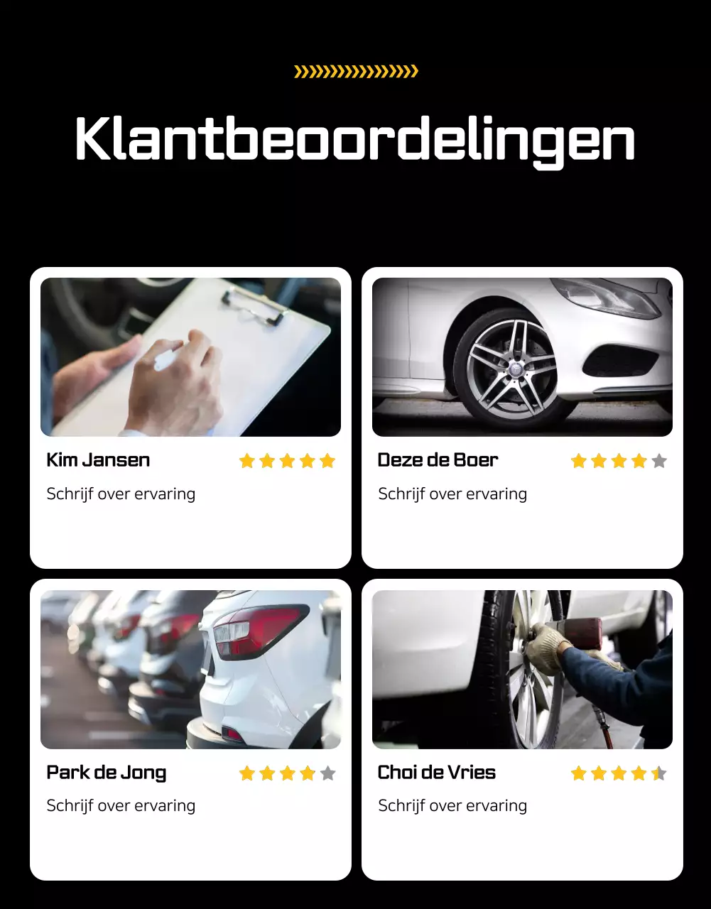 Oranje moderne auto-advertentie