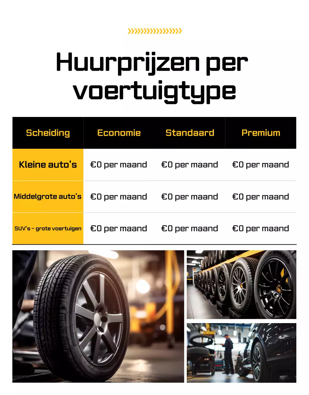 Oranje moderne auto-advertentie