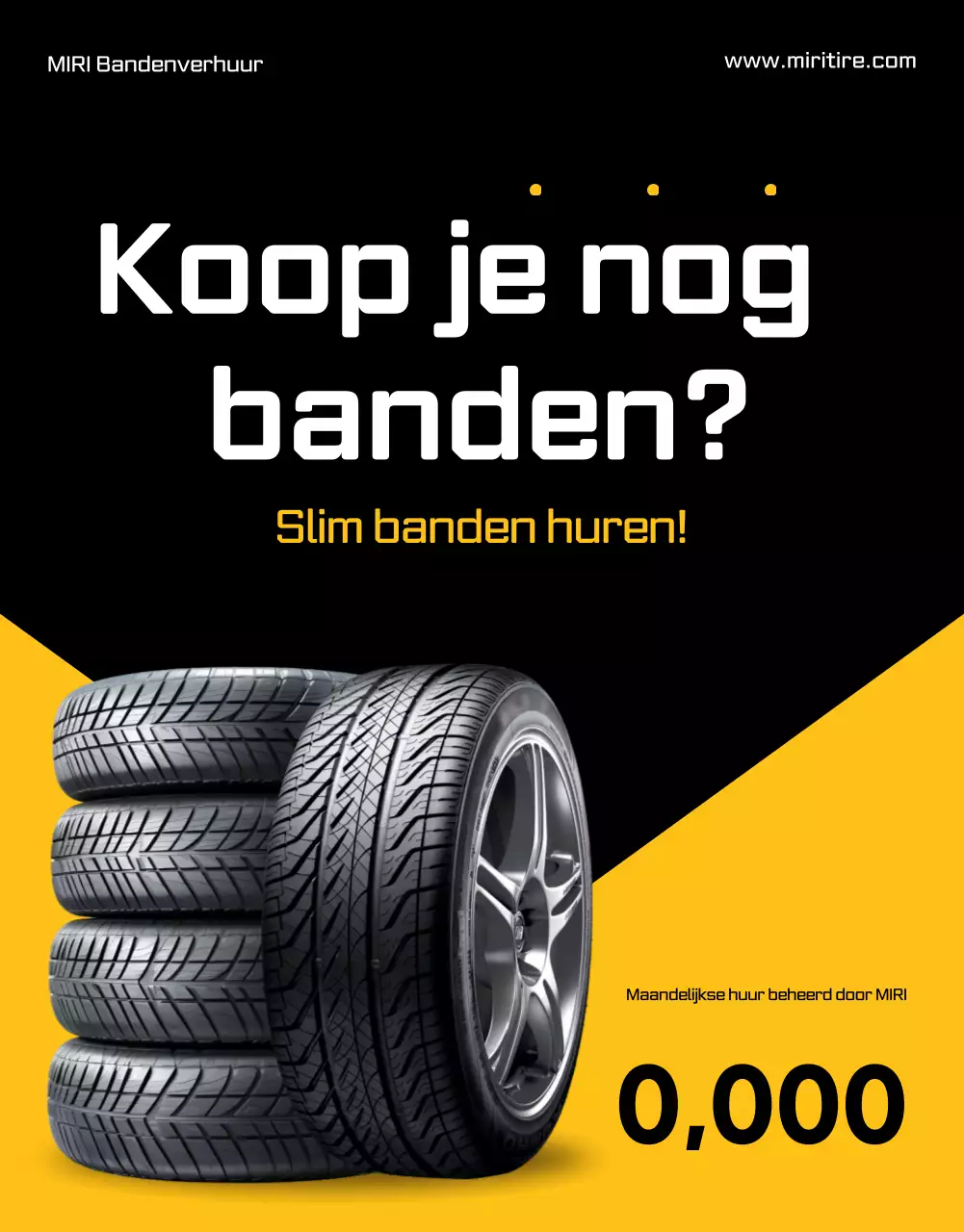 Oranje moderne auto-advertentie