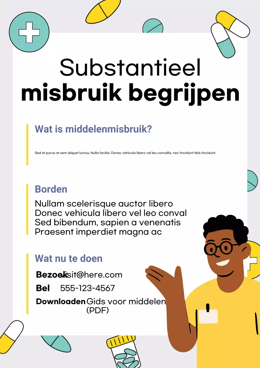 Gele poster met de moderne gezondheidsgids