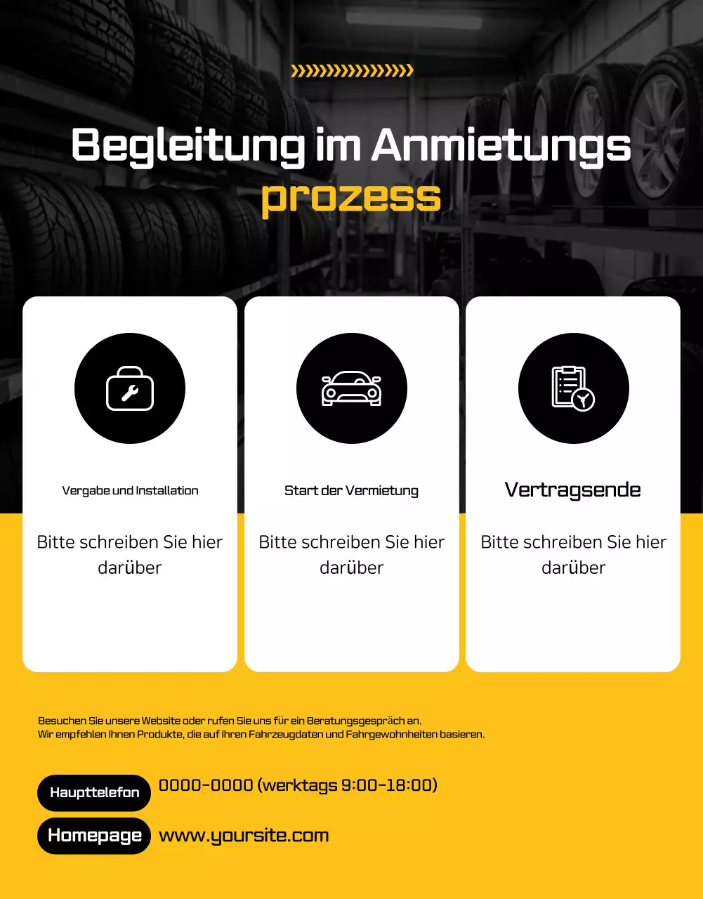 Orangefarbene moderne Autowerbung