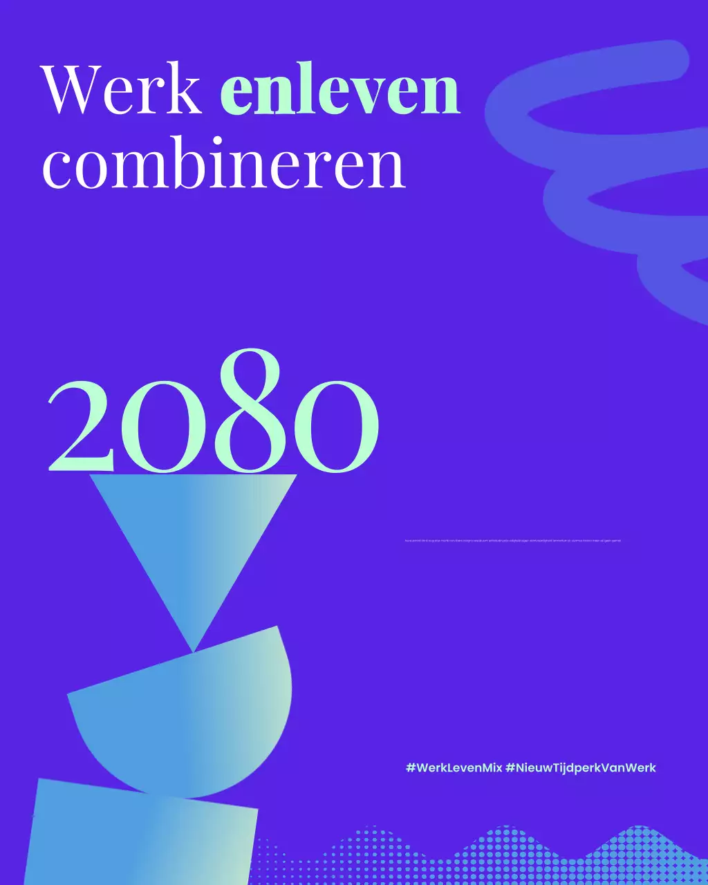 Blauwe moderne werk- en lifestylepromotie Instagram-post