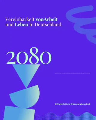 Blauer Instagram-Beitrag zur Modern Work Lifestyle-Werbung