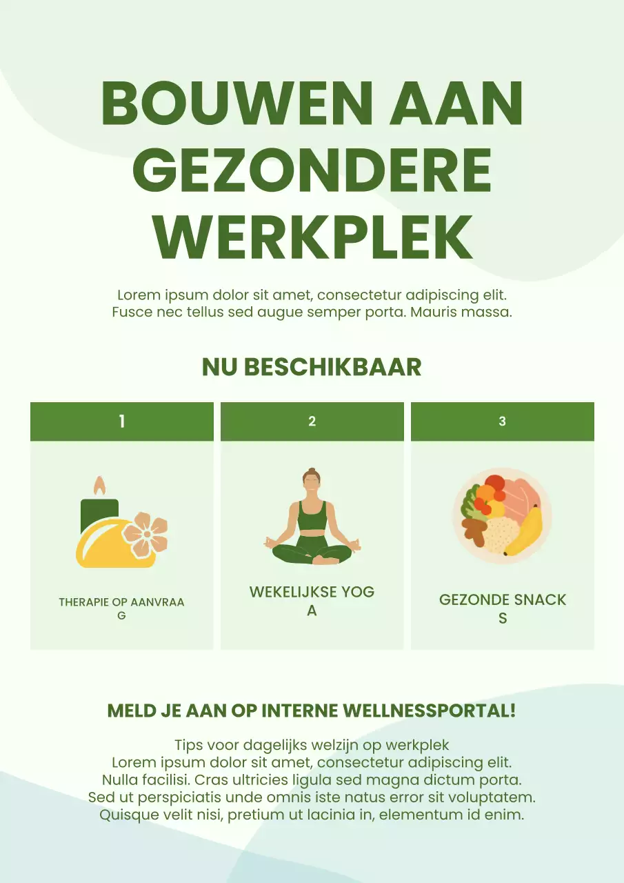 Groene Moderne Wellness Aankondigingsposter