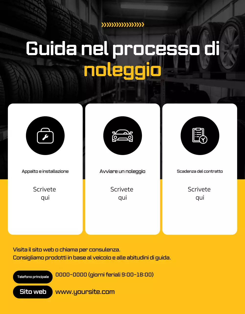 Pubblicità di un'auto moderna arancione