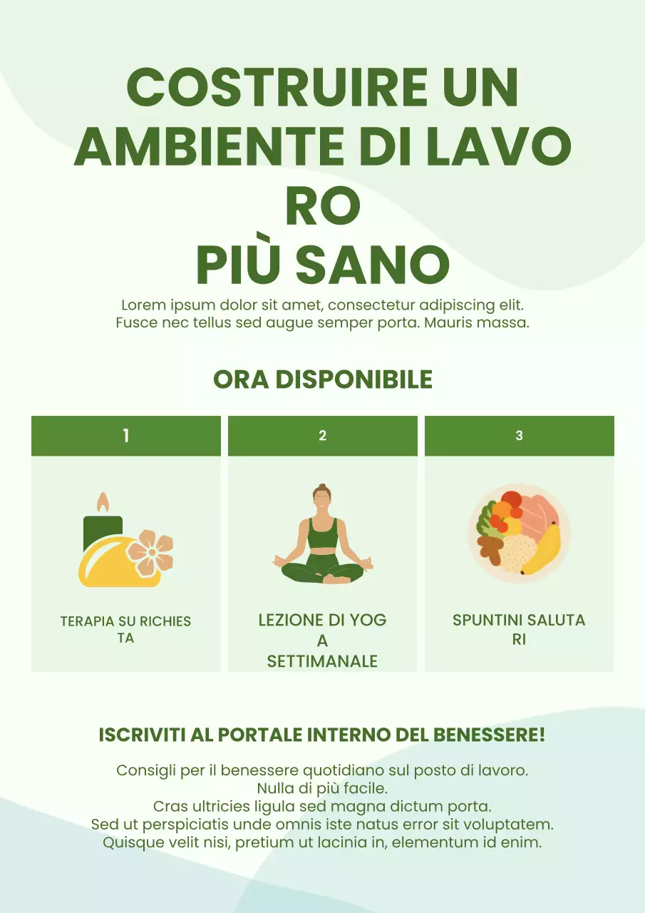 Manifesto pubblicitario del benessere moderno e verde