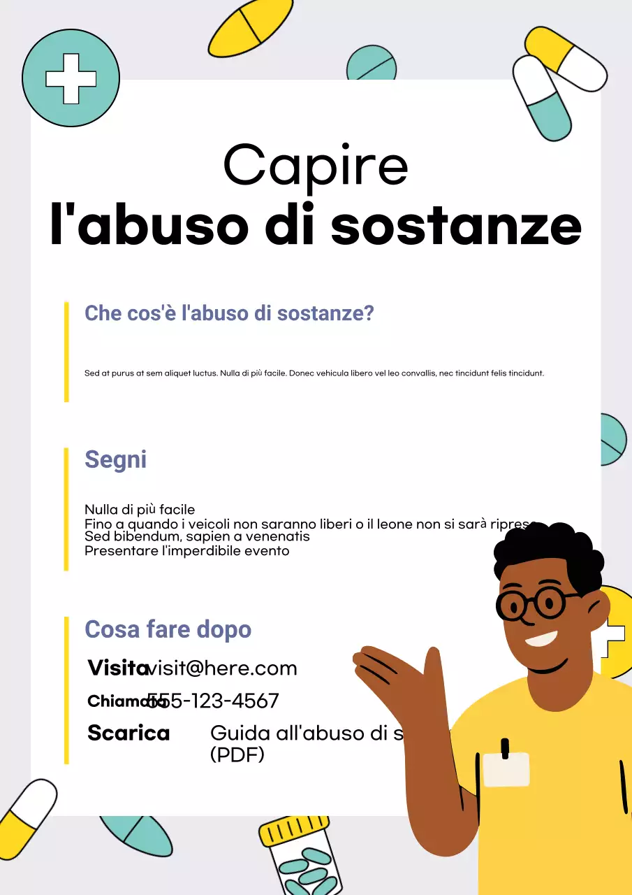 Poster giallo della guida alla salute moderna