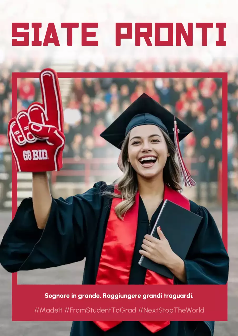 Annuncio di laurea Red Modern