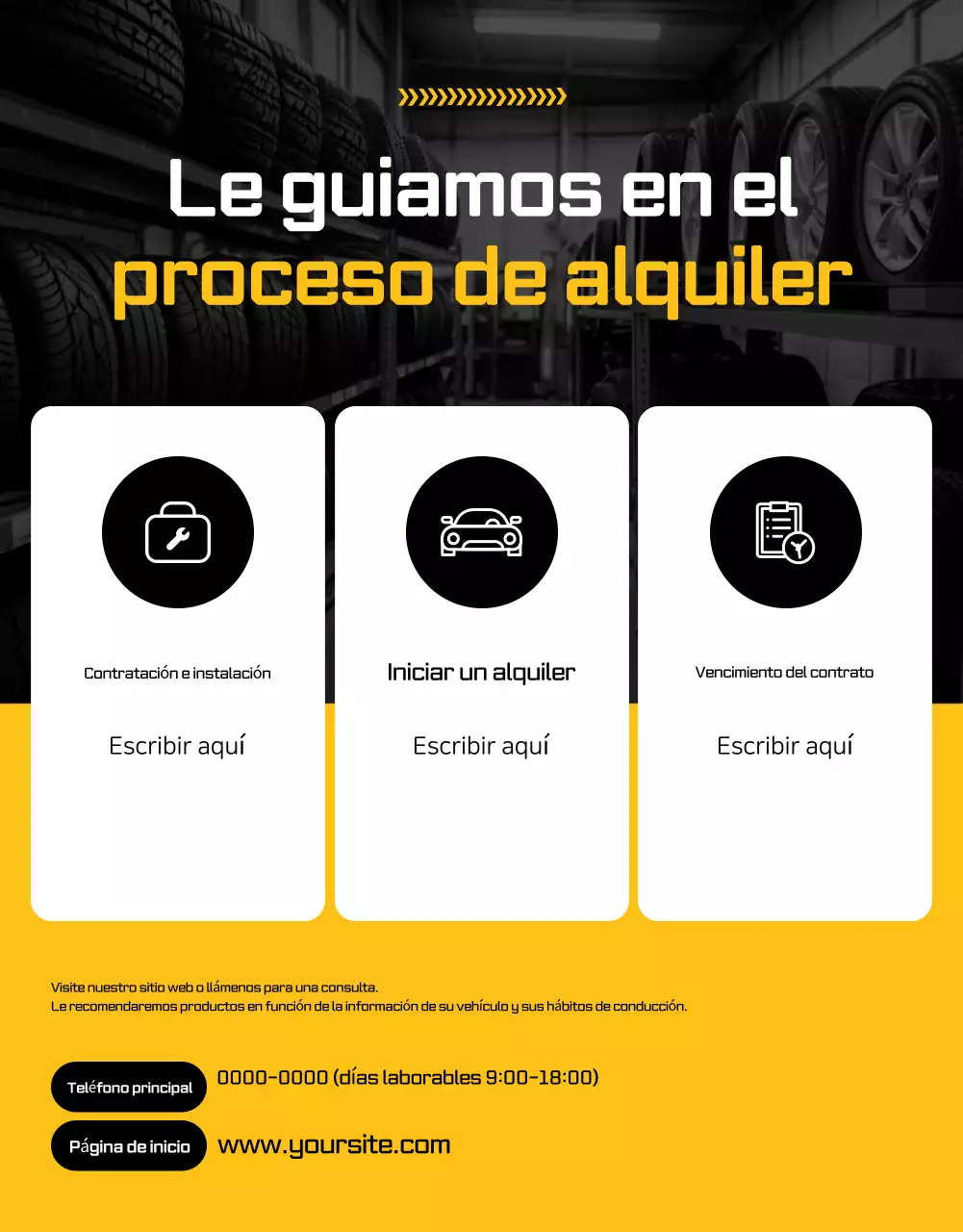 Anuncio de coche moderno de color naranja