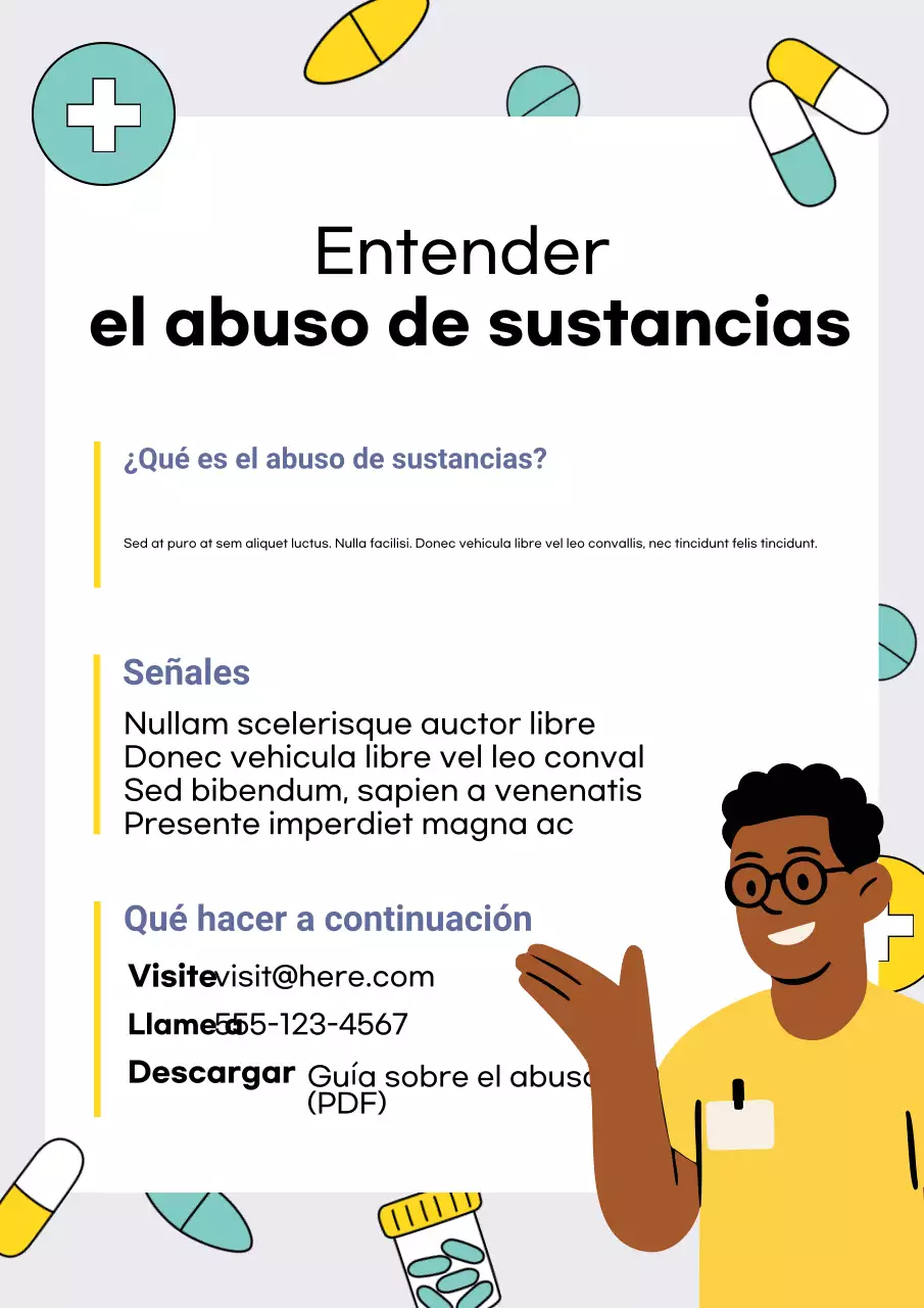 Póster amarillo de la Guía de Salud Moderna