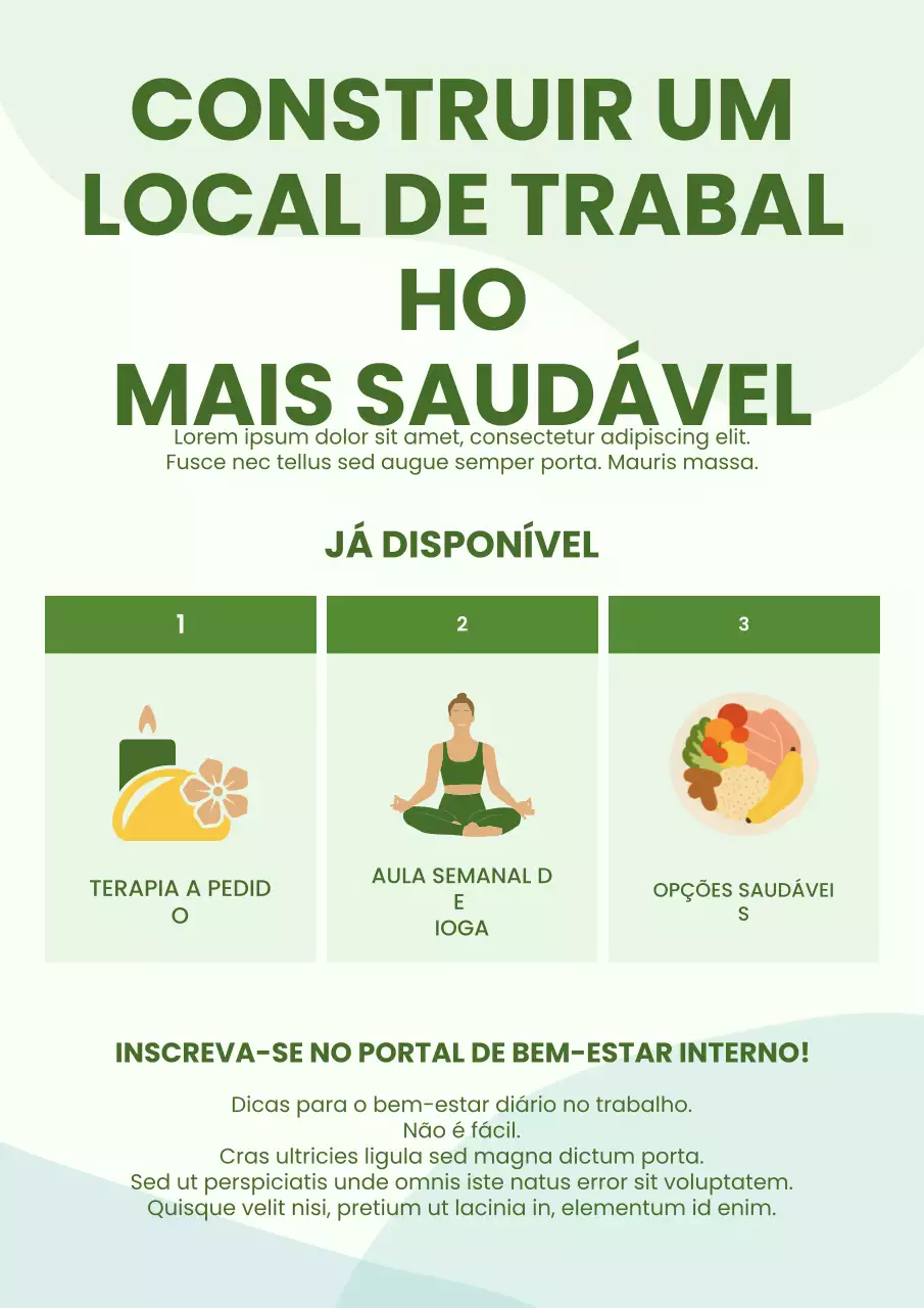 Cartaz de anúncio de bem-estar moderno e verde