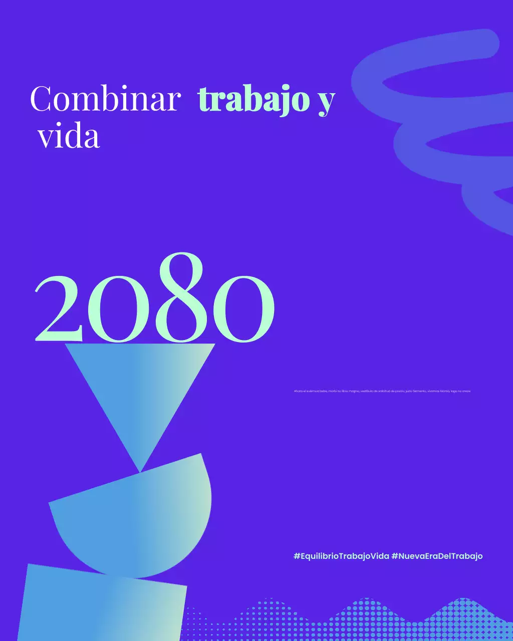 Publicación de Instagram sobre la promoción del estilo de vida laboral moderno y azul