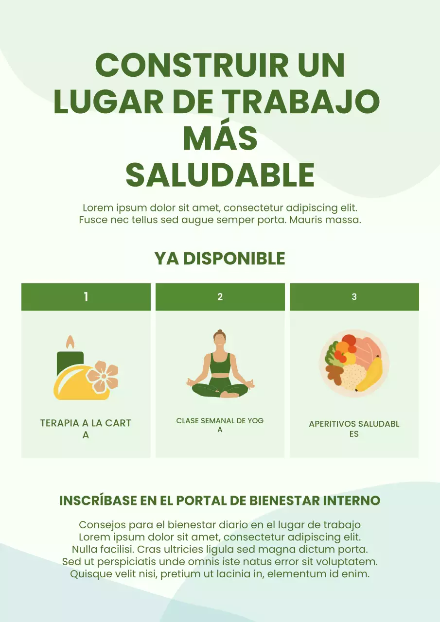 Cartel de anuncio de bienestar moderno y ecológico