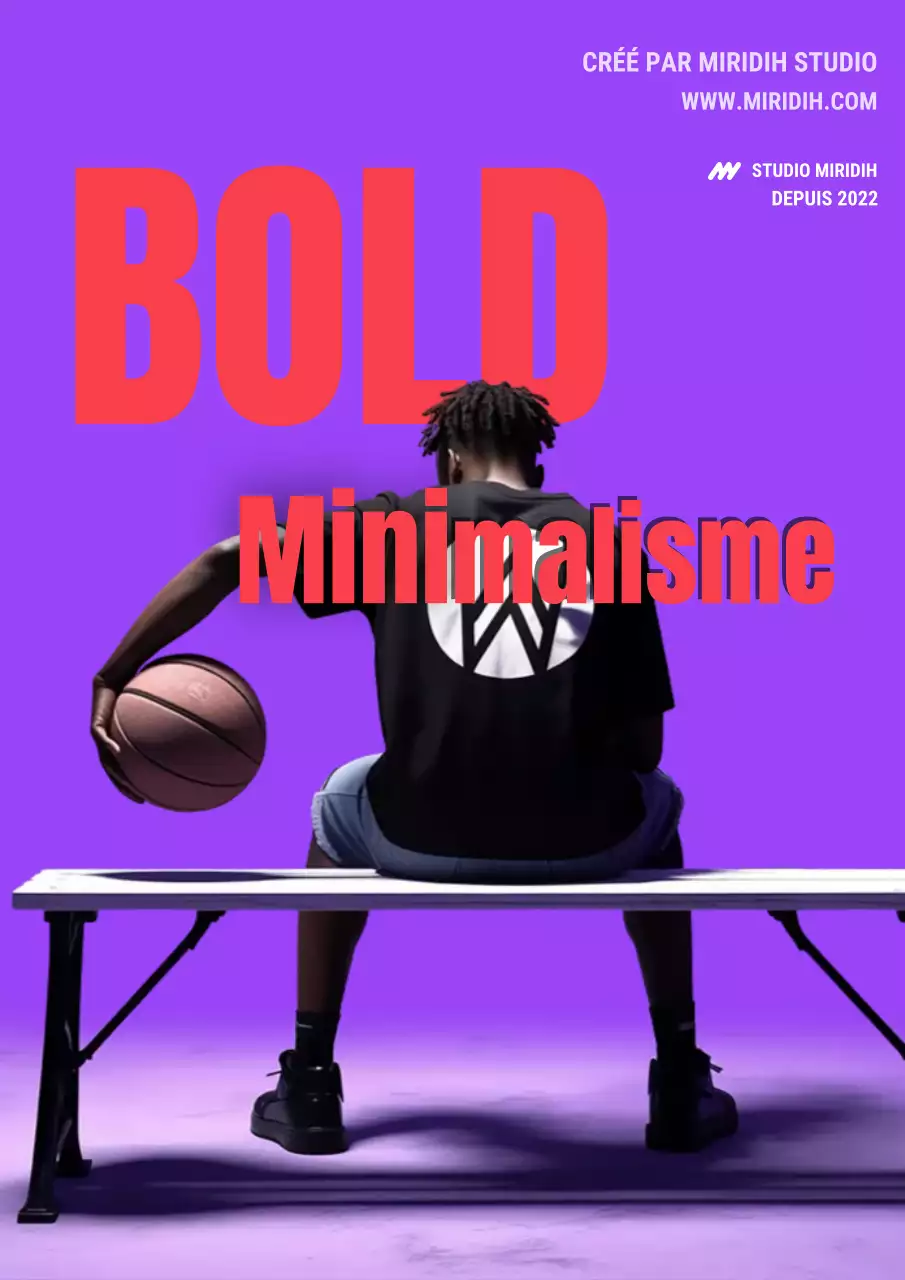 Promotion éditoriale minimaliste violette pour le basket-ball