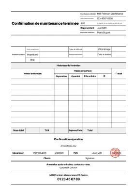 Manuel du certificat d'entretien de base noir