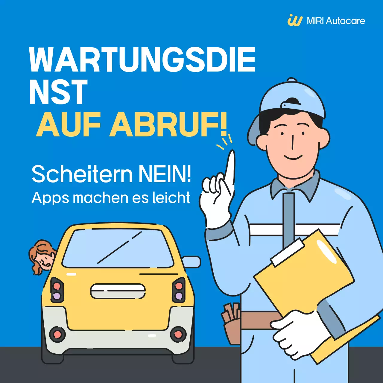 Blaue, einfache Autoservice-Werbung