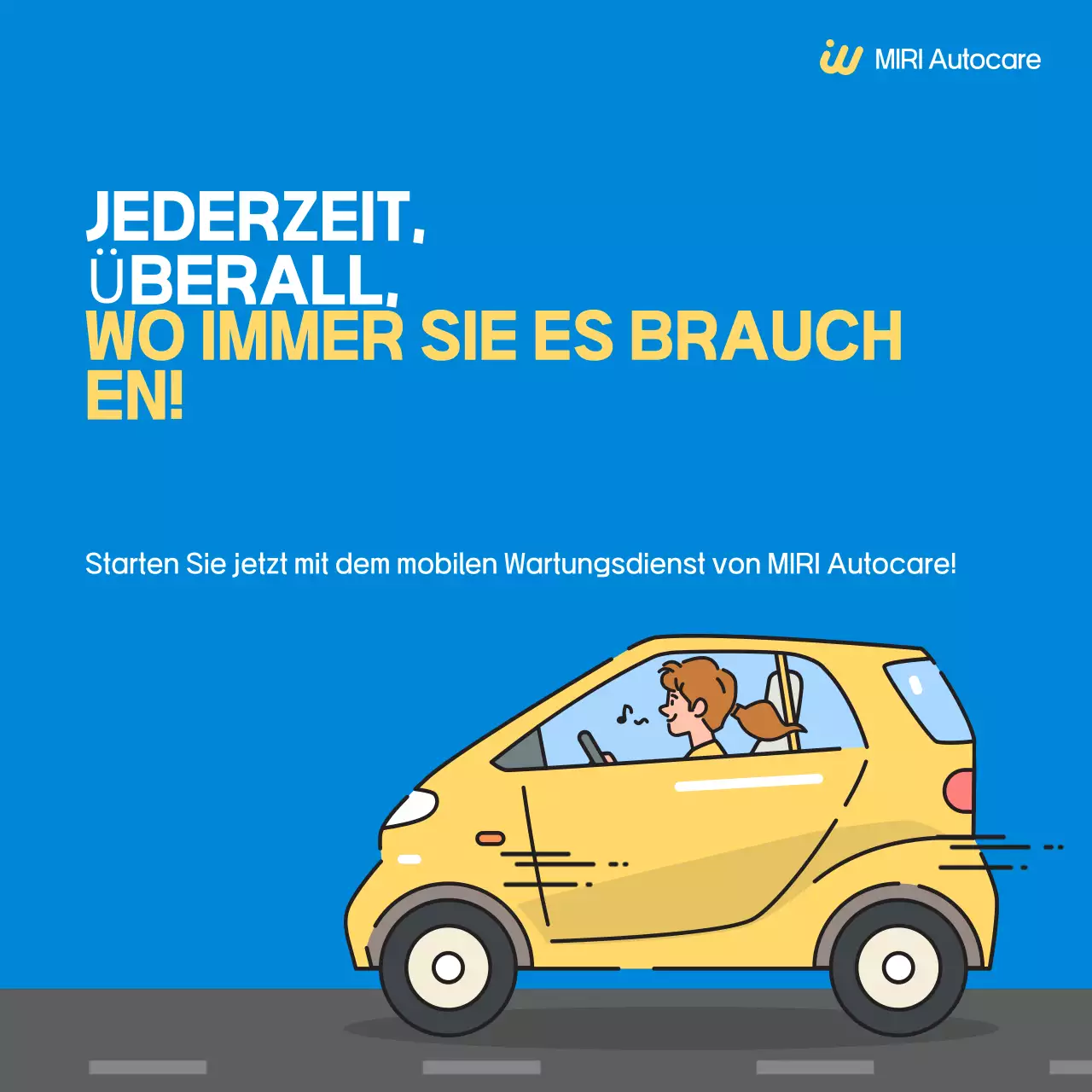 Blaue, einfache Autoservice-Werbung