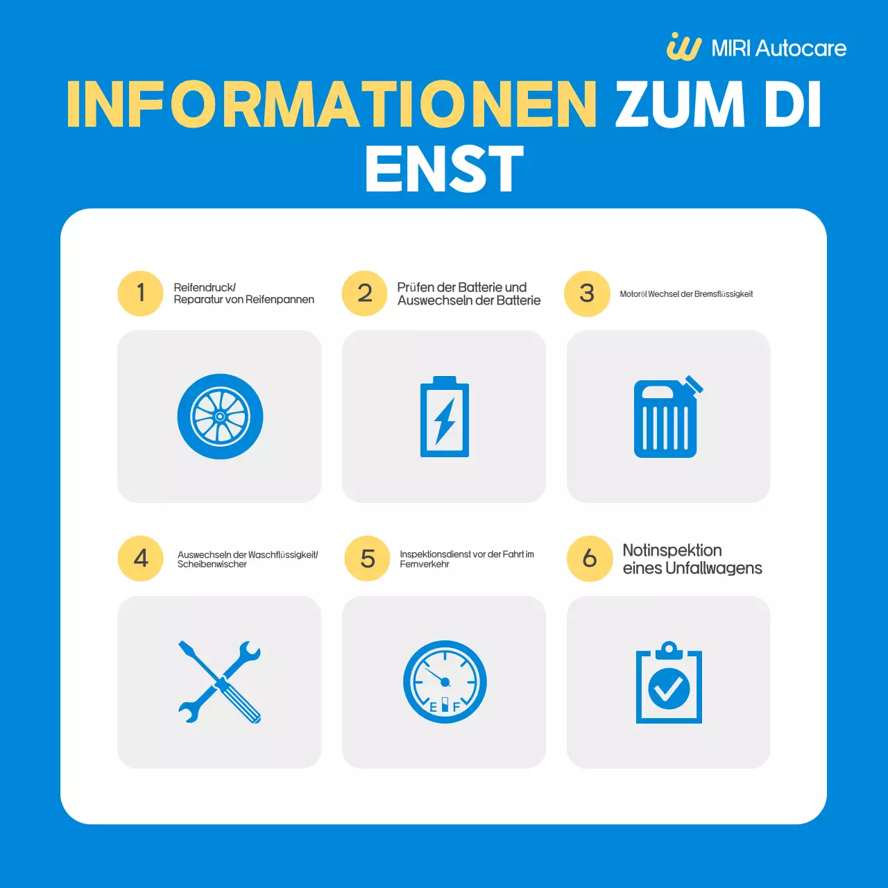 Blaue, einfache Autoservice-Werbung