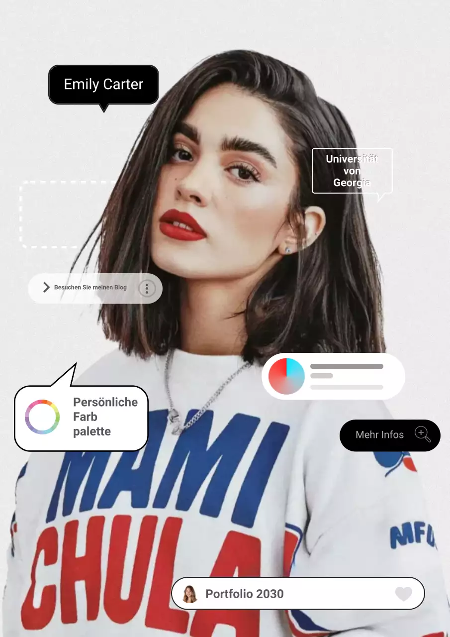 Weißer moderner SNS-Beitrag zur Selbstvorstellung