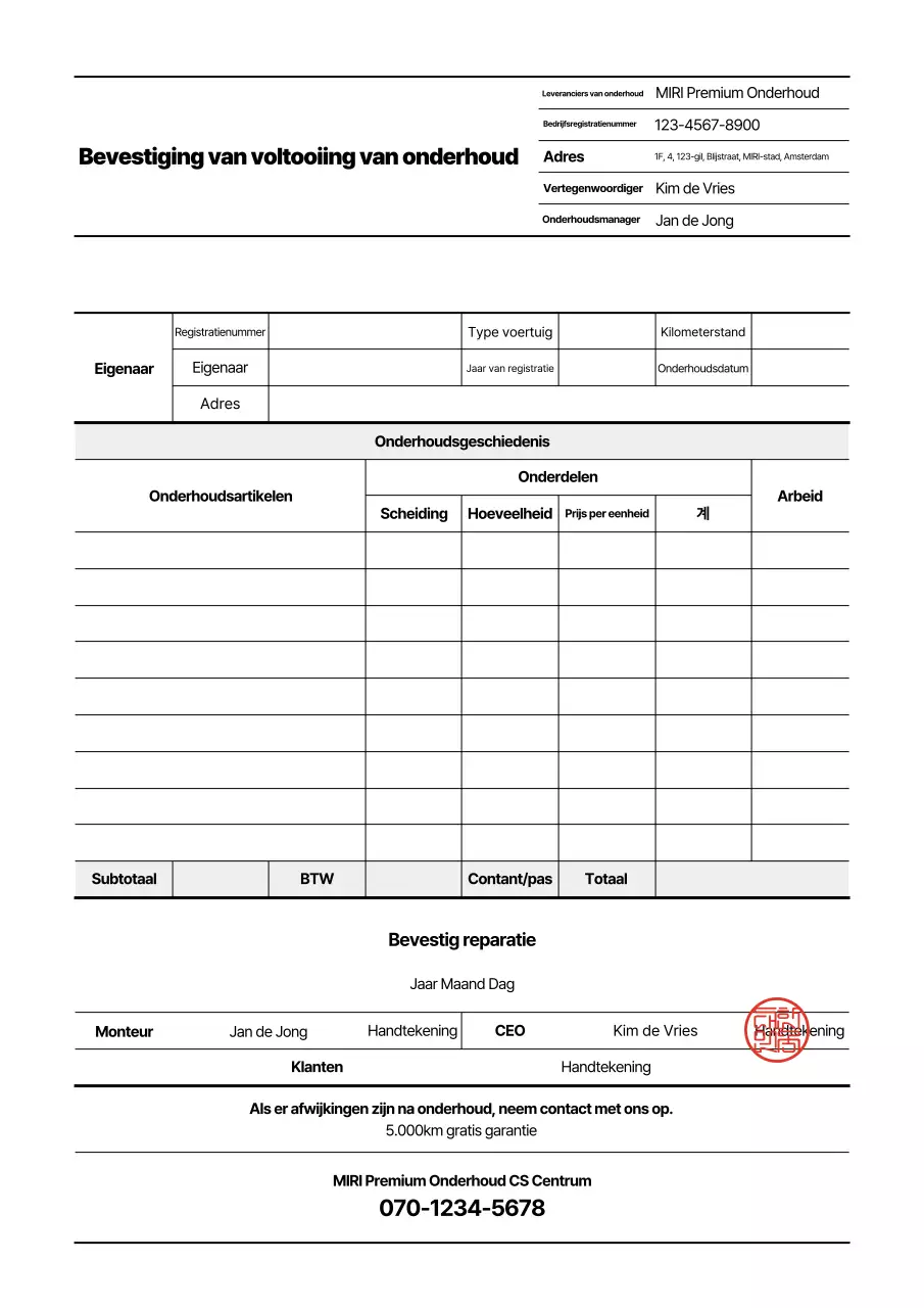 Handleiding voor het Black Basic Onderhoudscertificaat