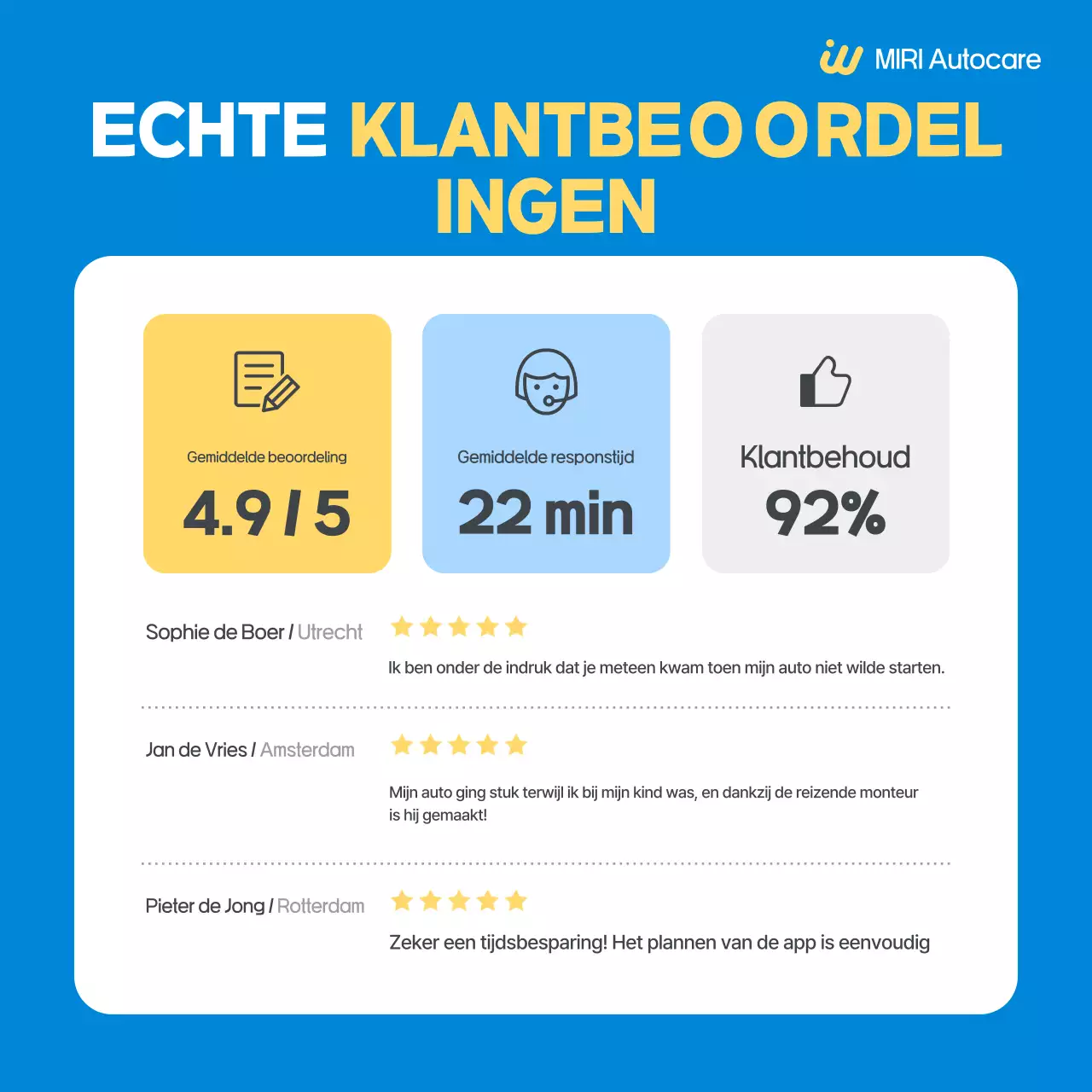 Advertentie voor Blue Simple Car Service