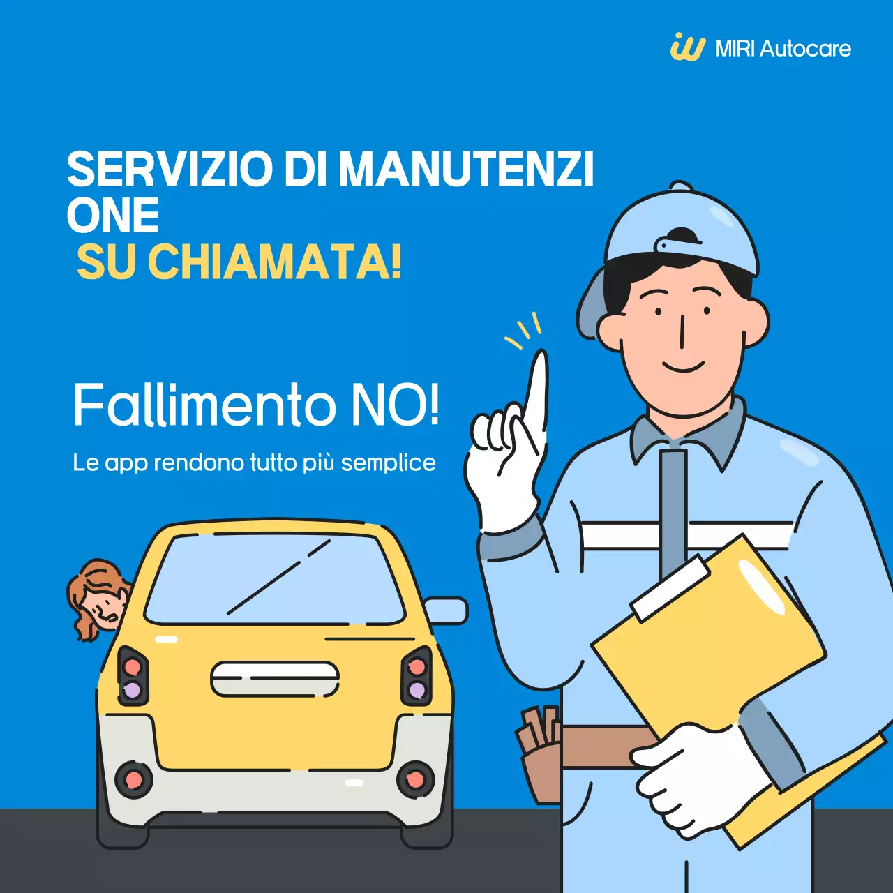 Pubblicità del servizio auto semplice blu
