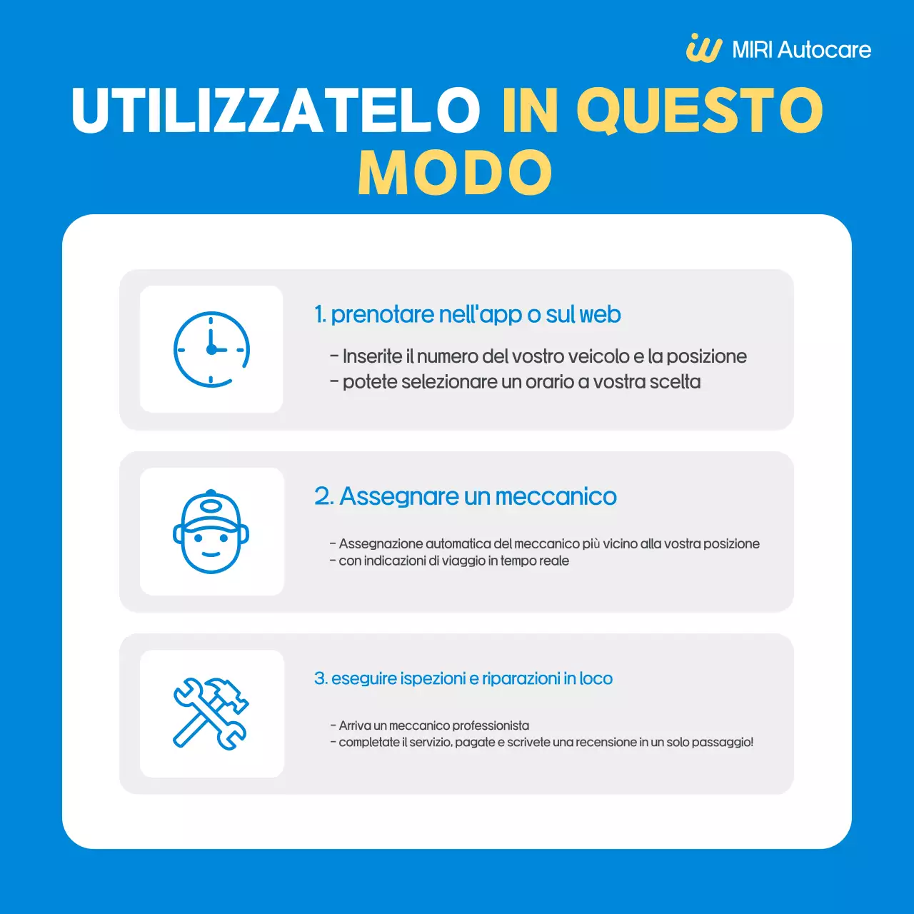 Pubblicità del servizio auto semplice blu