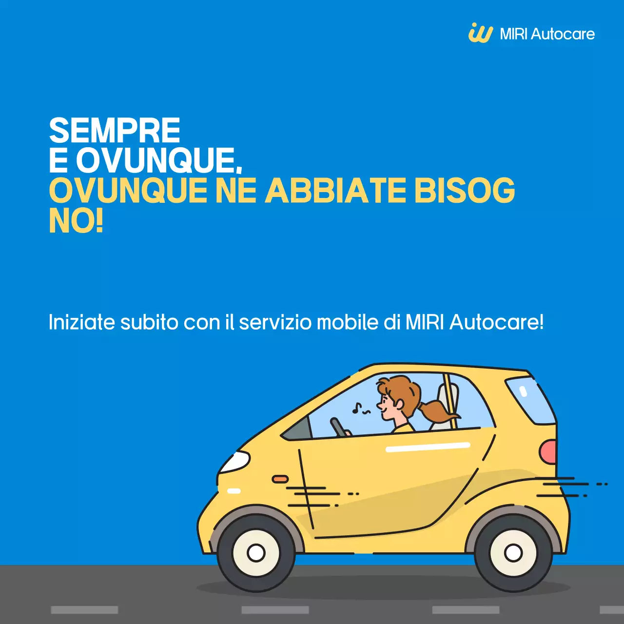 Pubblicità del servizio auto semplice blu
