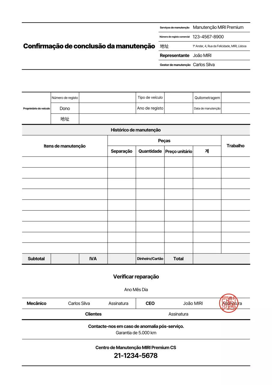 Manual de Certificado de Manutenção Básica Black