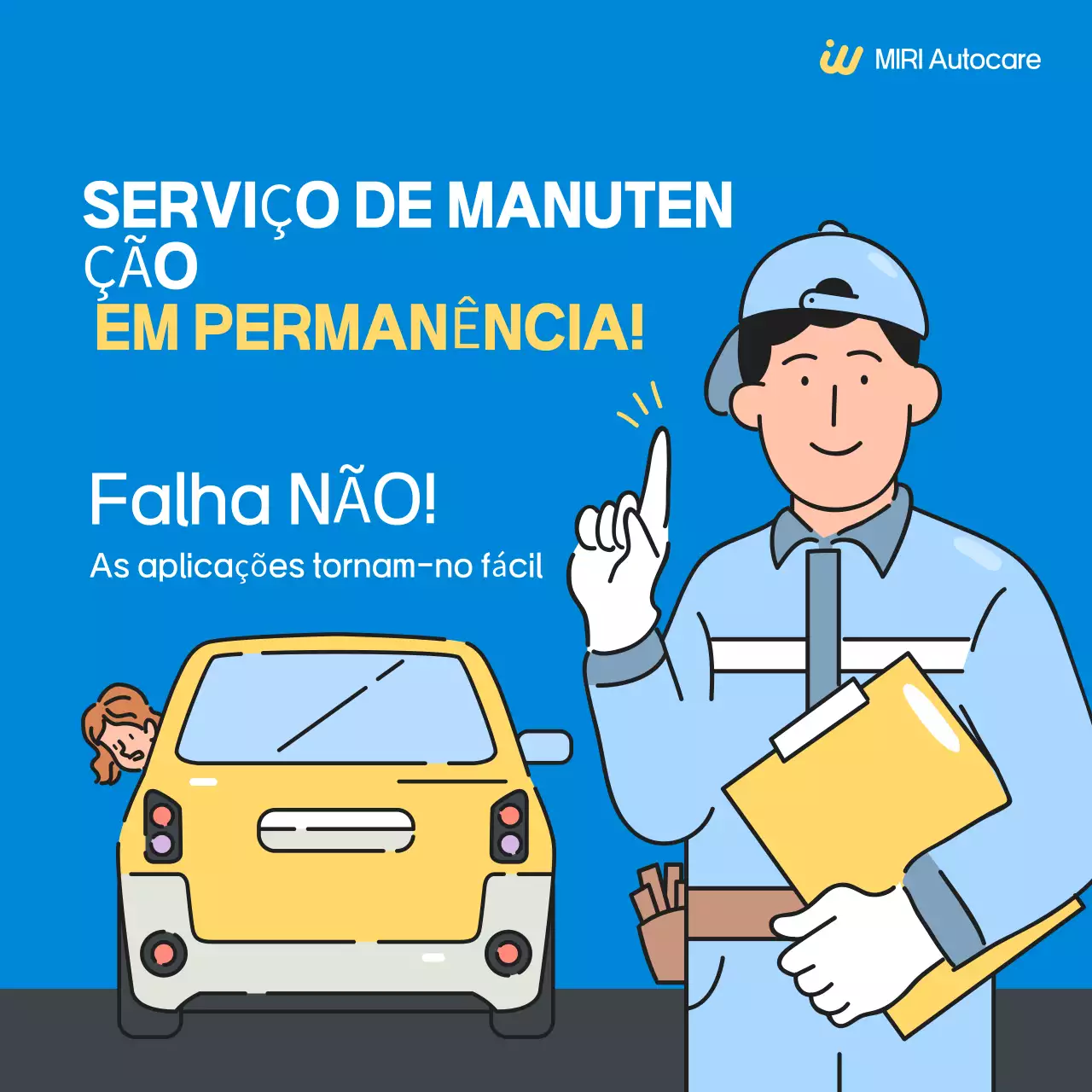 Anúncio do Serviço de Carro Simples Azul