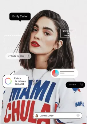 Publicación de redes sociales de autopresentación moderna y blanca