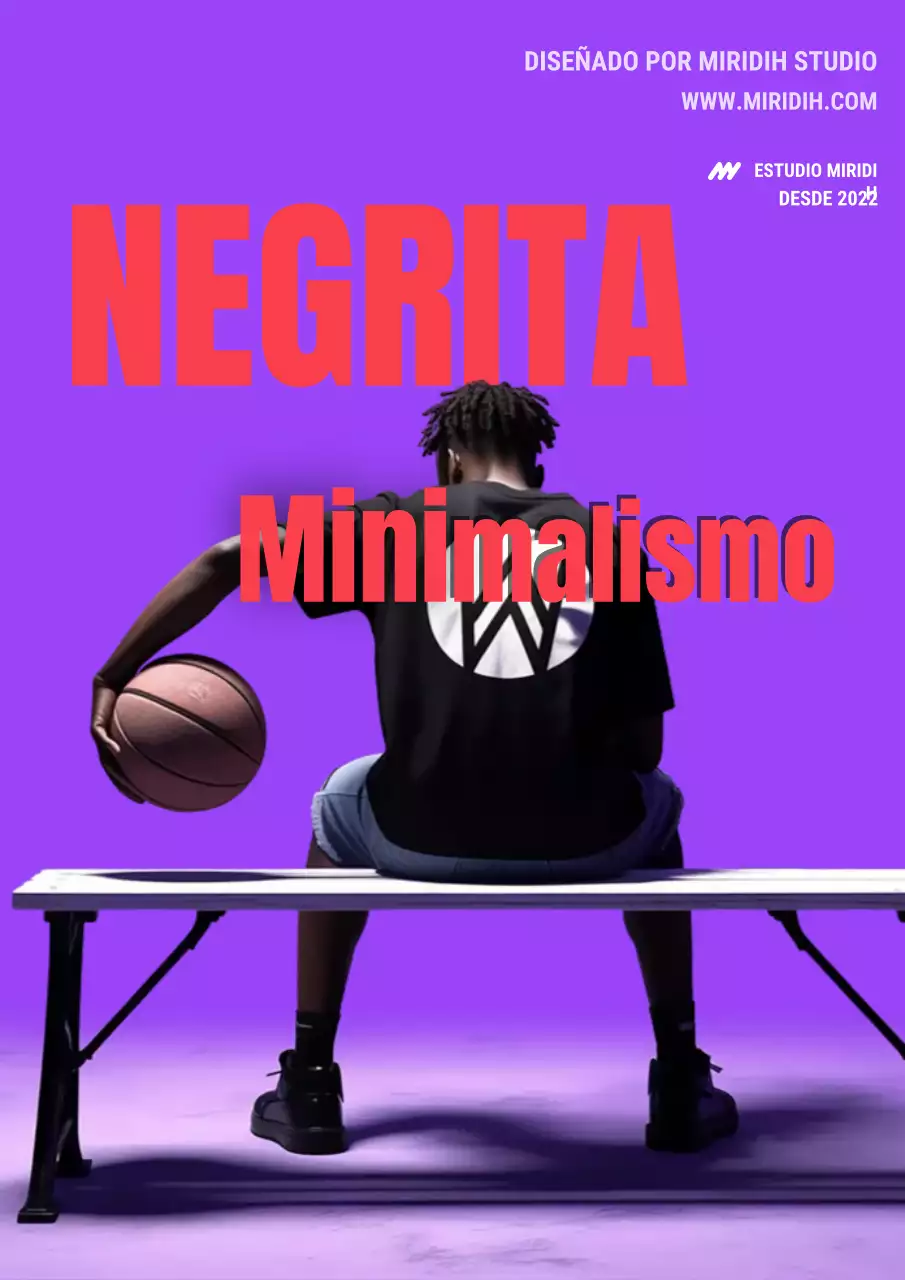 Promoción editorial de baloncesto minimalista púrpura