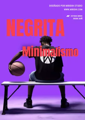 Promoción editorial de baloncesto minimalista púrpura