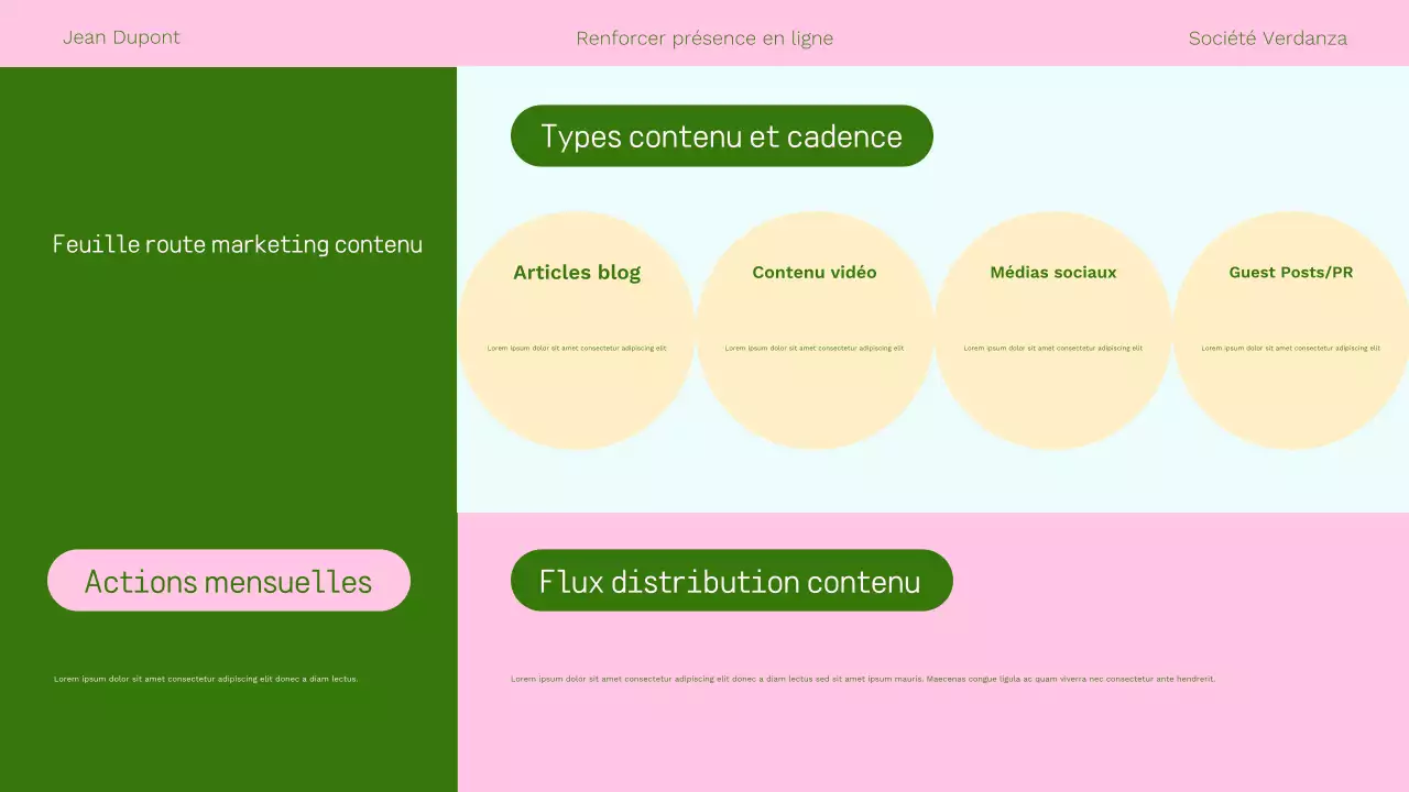 Présentation du marketing en ligne moderne et rose
