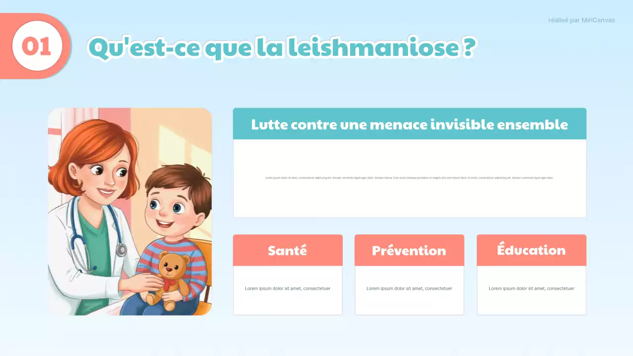 Présentation médicale mignonne bleue et orange