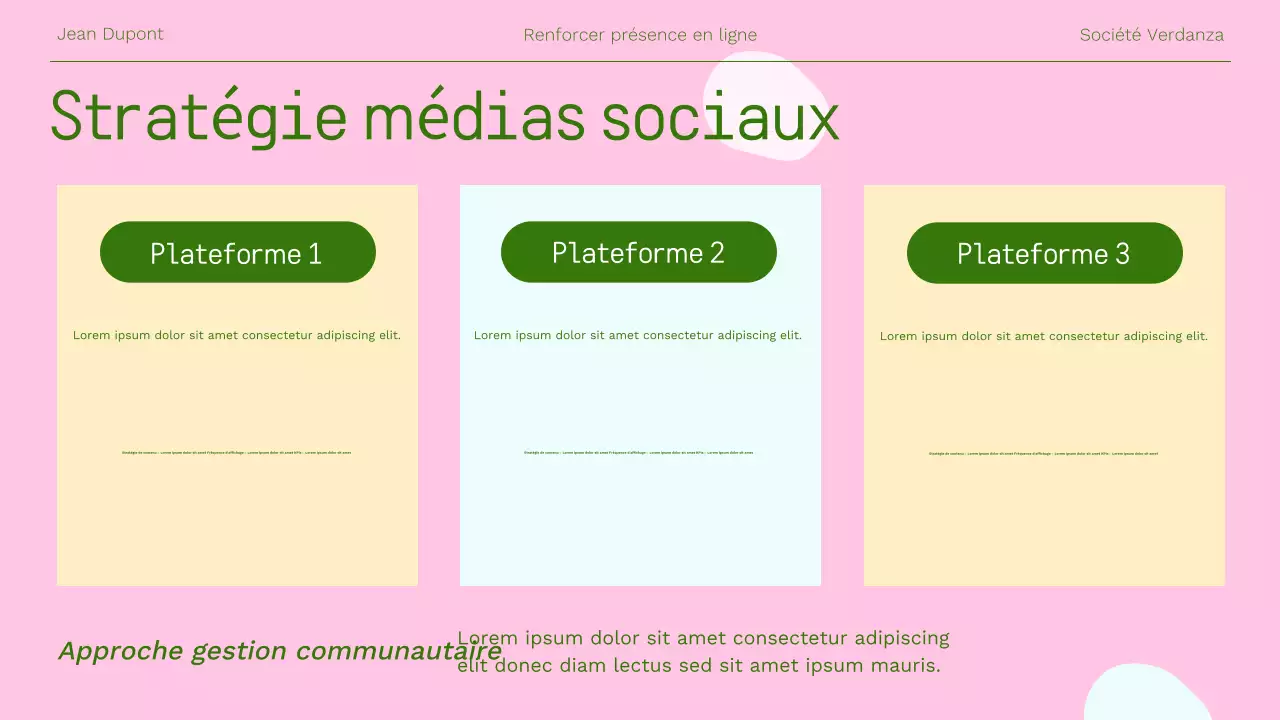 Présentation du marketing en ligne moderne et rose