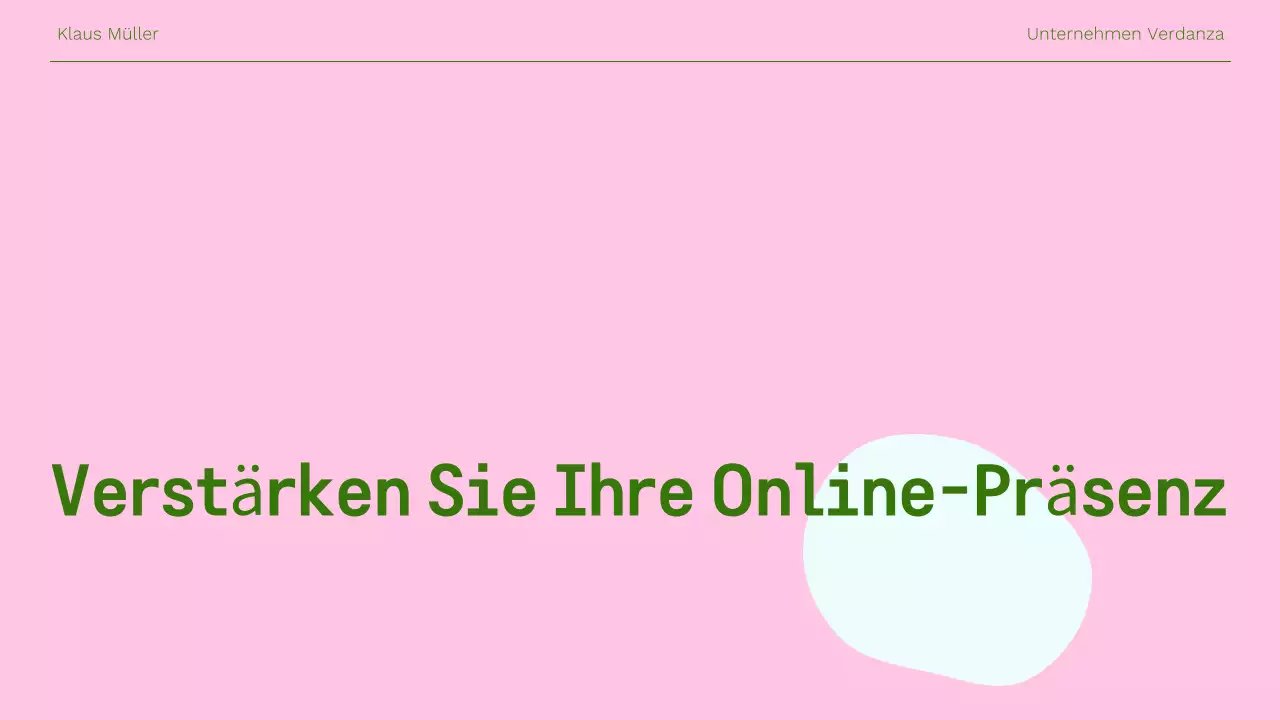 Rosa Moderne Online-Marketing-Präsentation