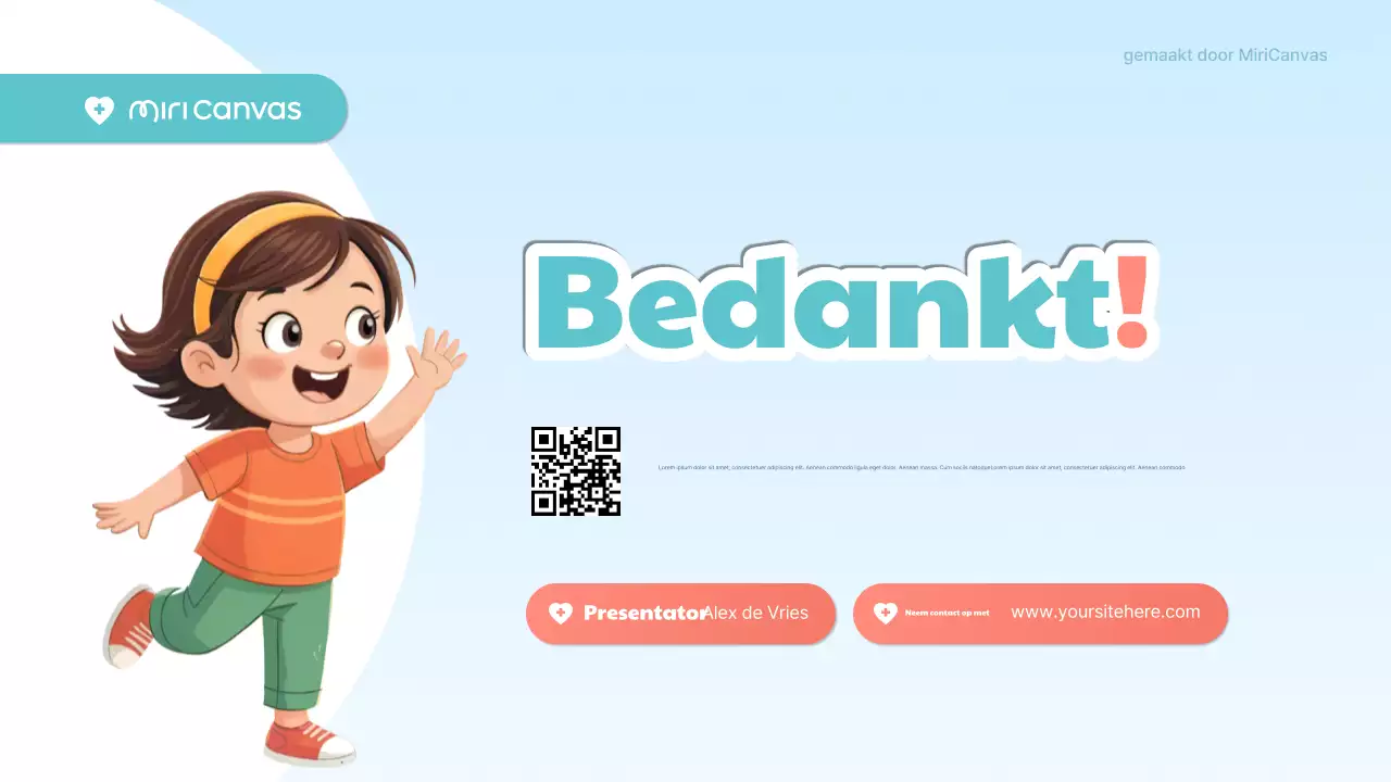 Blauwe en oranje schattige medische presentatie